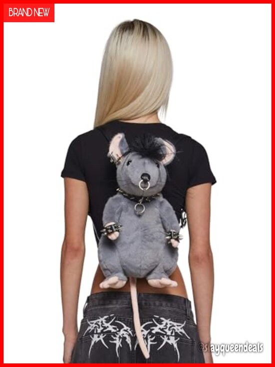 Faux Fur Rat Backpack with Punk Hardware main image 6